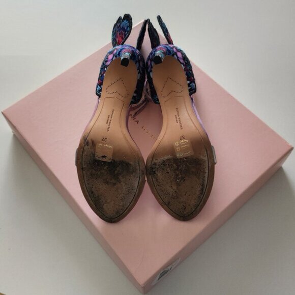 Sophia Webster Silver and Blue Chiara Embroidery Sandals Size EU 37 b180e - Picture 7 of 8